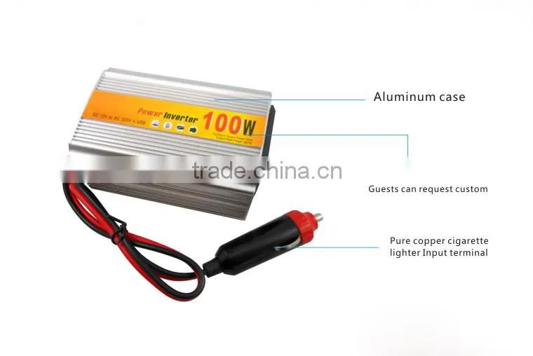 High quality cigarette lighter Power Supply 100W 12V DC to 220V AC Car Power Inverter Adapter with USB Charger Port