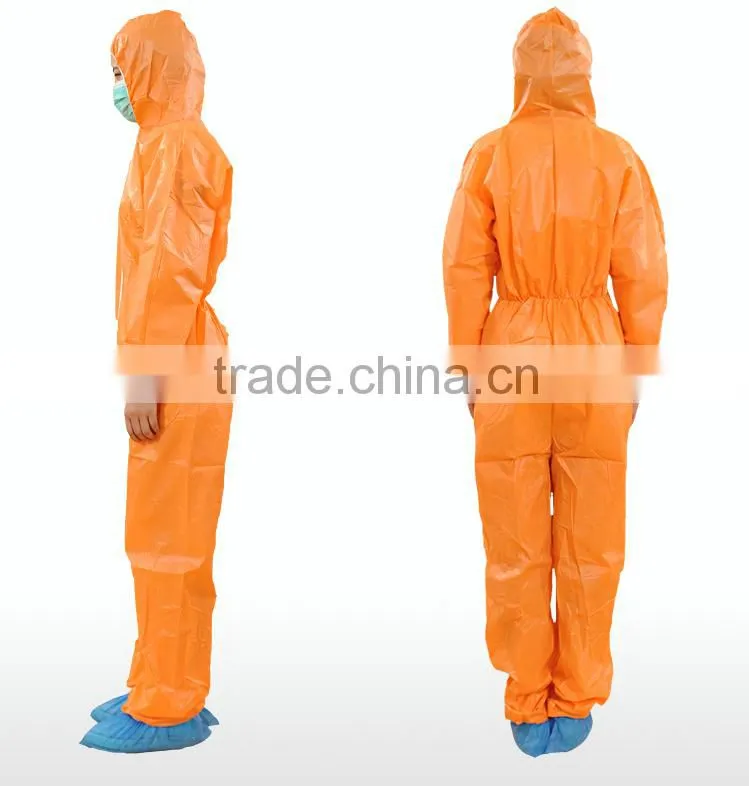 2015 New Products Waterproof YELLOW Disposable Coverall with hood