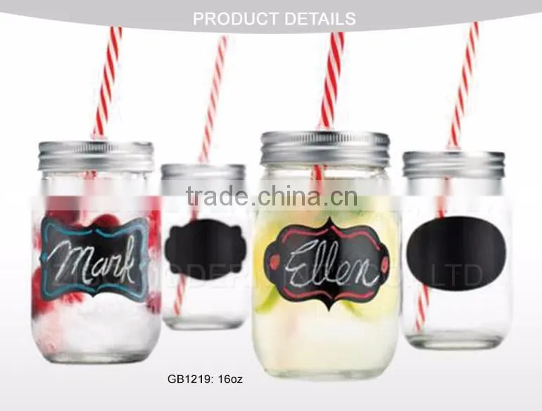 Decal Mason Jar Mug Straw Lid Glass Mason Jars Wholesale