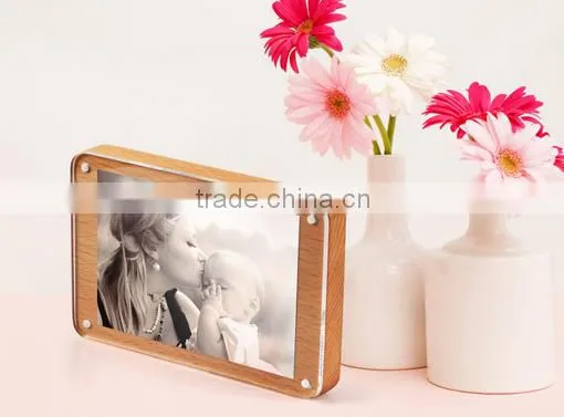 wooden acrylic plexiglass photo frame
