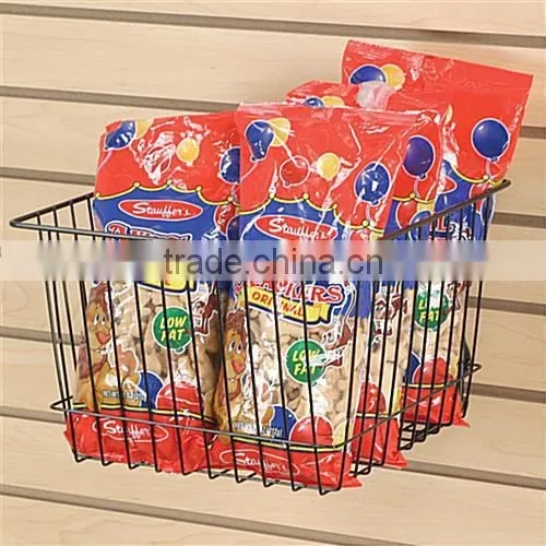 Slatwall/Gridwall Wire Basket,Metal Hanging Wire Basket
