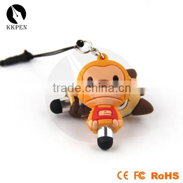 2015 rubber tip stylus pen with dust-proof tampon