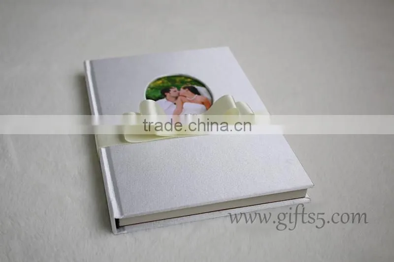 Handmade wedding guest book with photo frame on the cover wedding supplier in China