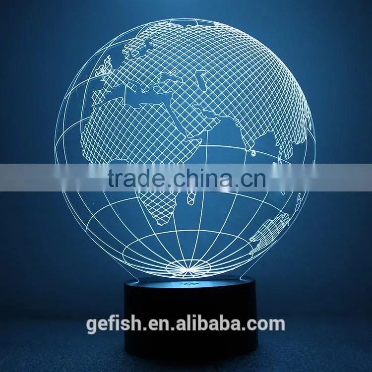 Cheap 3D Acrylic table Earth lamp Christmas gift
