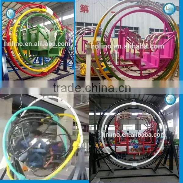 Theme park exercise equipment 3d space ring electric amusment human gyroscope ride for sale