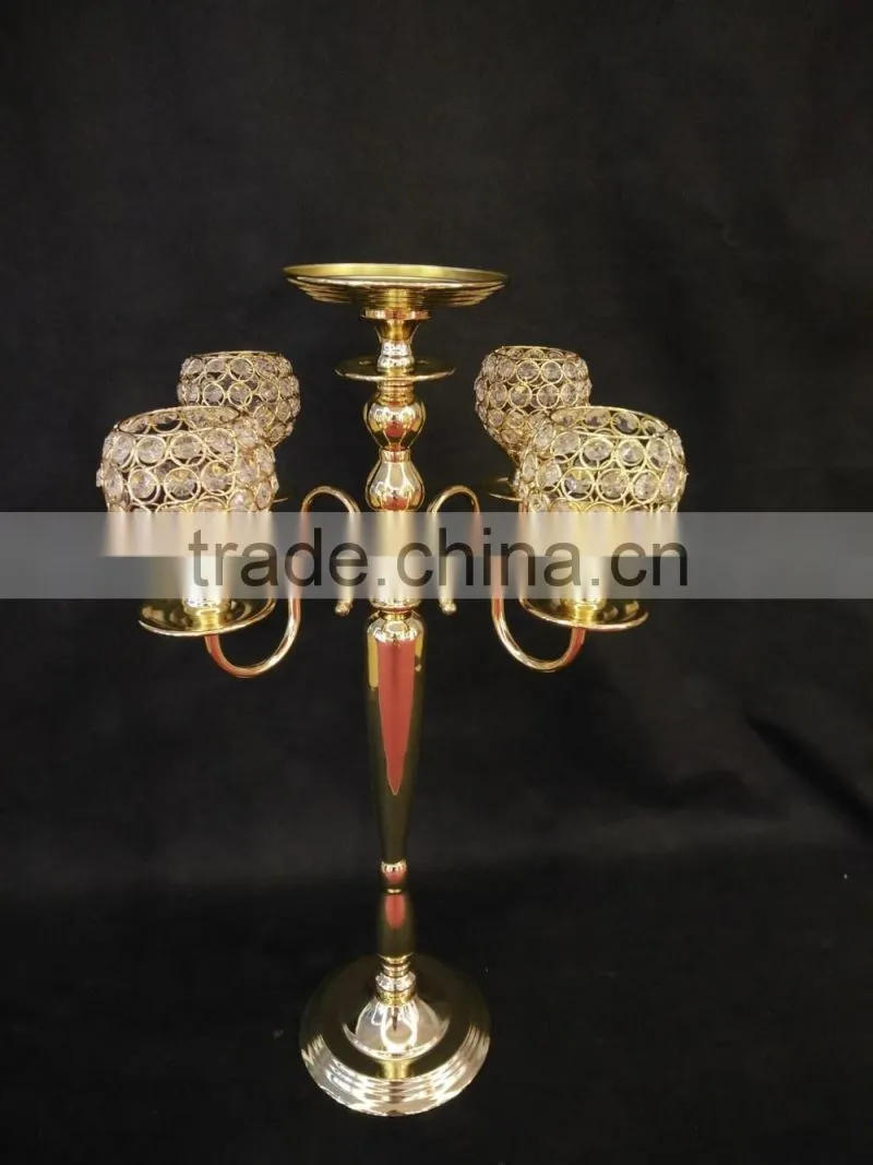 Wedding candelabra, 5arms globe crystal candelabra centerpieces manufacturer