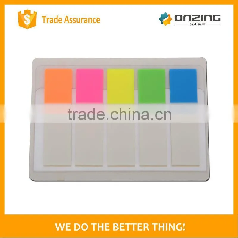 Onzing good quality arrow&strip-type shaped sticky notes with pet