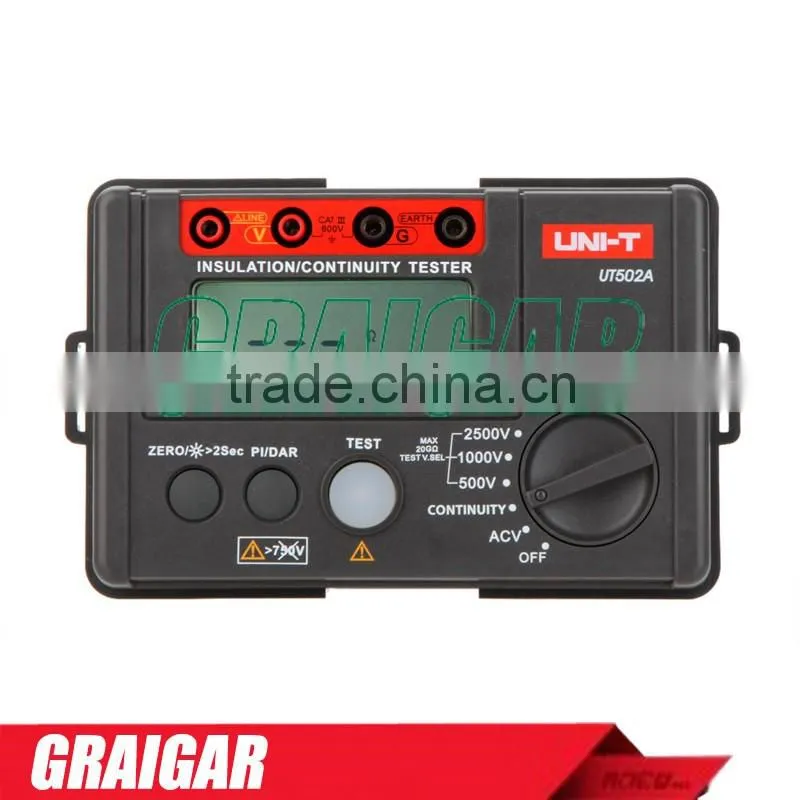 2500V Digital Insulation Resistance Meter Tester Megohmmeter Highly Voltmeter Continuity Tester w/LCD Backlight UNI-T UT502A