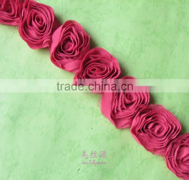 Fashion popular handmade Chiffon flower trimming for dress