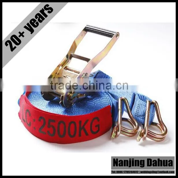 Since 1993 ratchet tensioner 5 Tonne Ratchet Lashing Strap (Claw Hook) EN 12195 CE GS TUV ISO