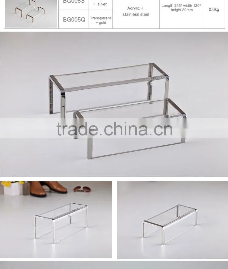 Quality Factory Supply Acrylic and Steel combined display stool, display props, shop advertising display