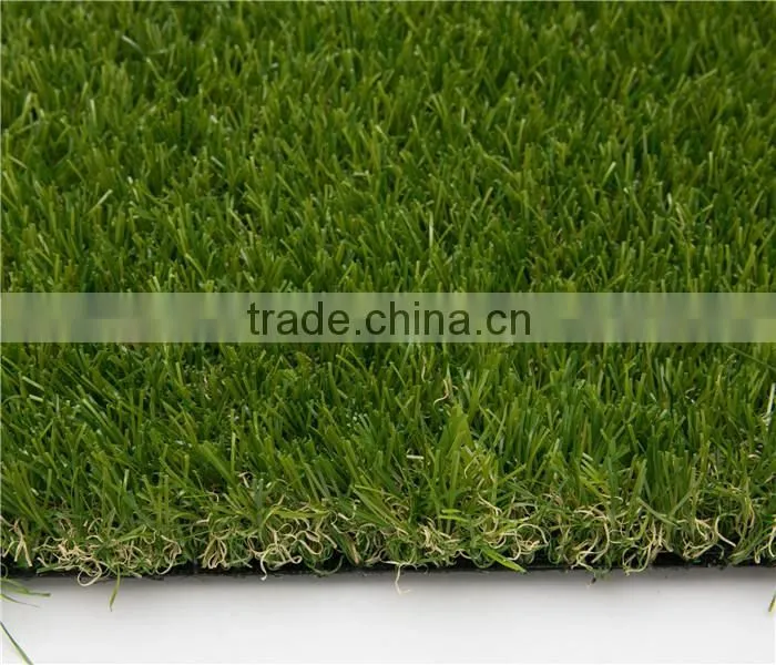 Chinese factory landscape artificial grass with straight and curled yarn