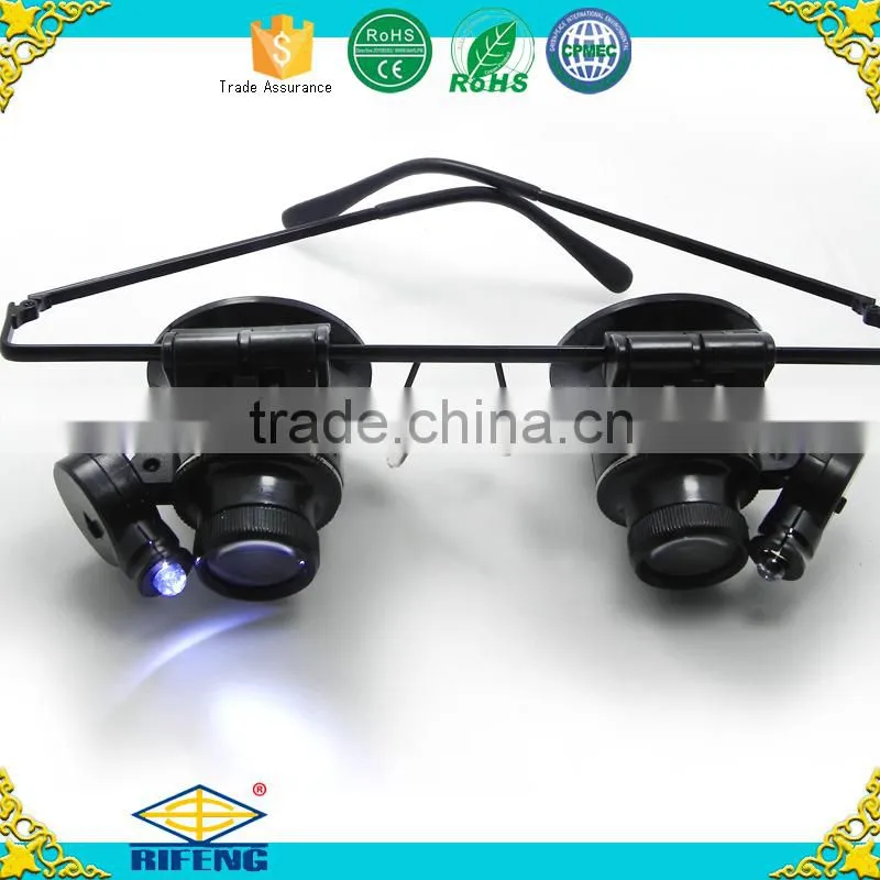 Hot sale lighted16x magnifier folding magnifying glass with LED