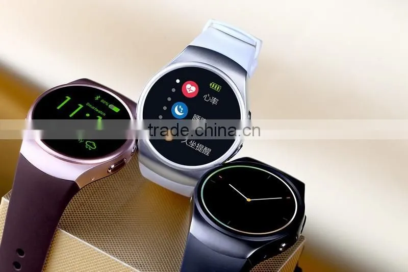 2016 New Product KW18 Smart Watch Android IOS Bluetooth MTK2502C SIM Round Heart Rate Monitor Watch Clock
