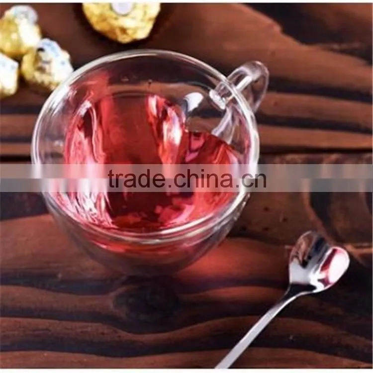 180ml/240ml creative Boronsilicon Heat resistant heart-shaped double wall glass tea cup,coffee cup