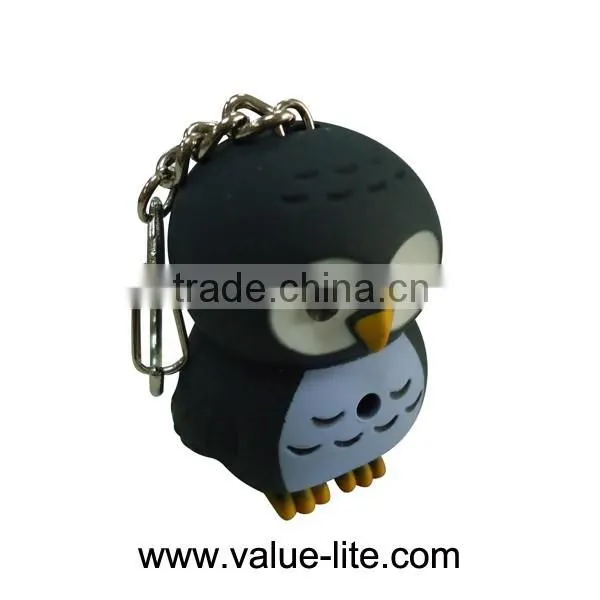 Best sale plastic led keychain light with sound button cell different animal shape led light keychain