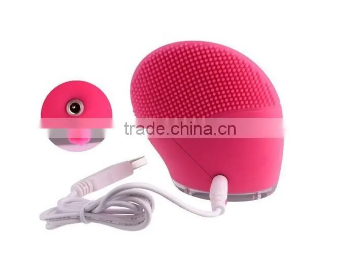 Rechargeable Ultrasonic Face Brush,Quimat Skin Care Tools Natural Silicone Facial Cleansing Brus