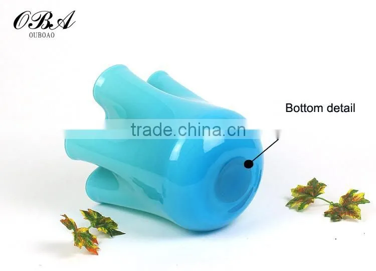 Hand-blown Modern Style Cheap Chinese Cabbage Glass Vase / Eco-friendly Home Decor Big Glass Flower Vase