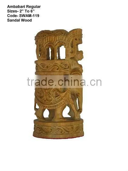 sandalwood regular carved ambabari elephant