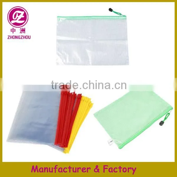 guangzhou supplier high quality pvc clear file bag with zipper
