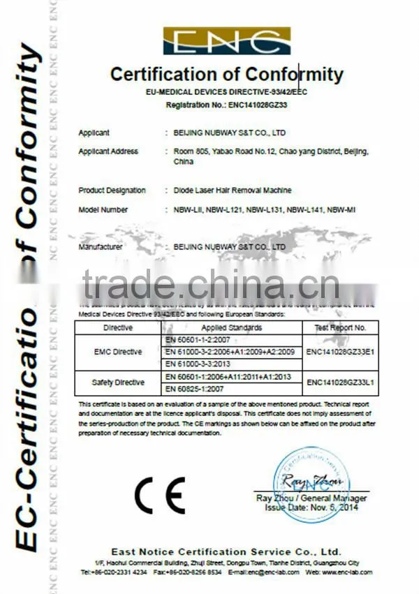Most effective! professional ce approval dilas lumenis 810nm diode laser lightsheer