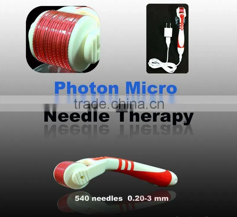 Vibrating and Changeable Heads LED Light Microneedle Dermaroller