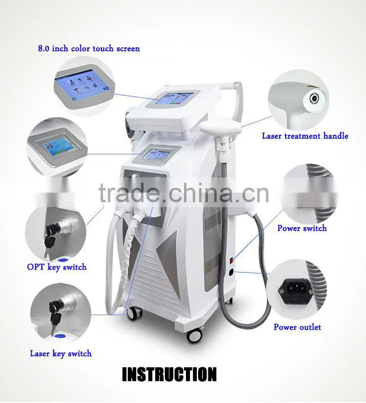 High quality laser nd yag of ipl shr beauty machine