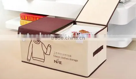Eco-Friendly good quality custom printed foldable non woven storage Box and Bin with two lids