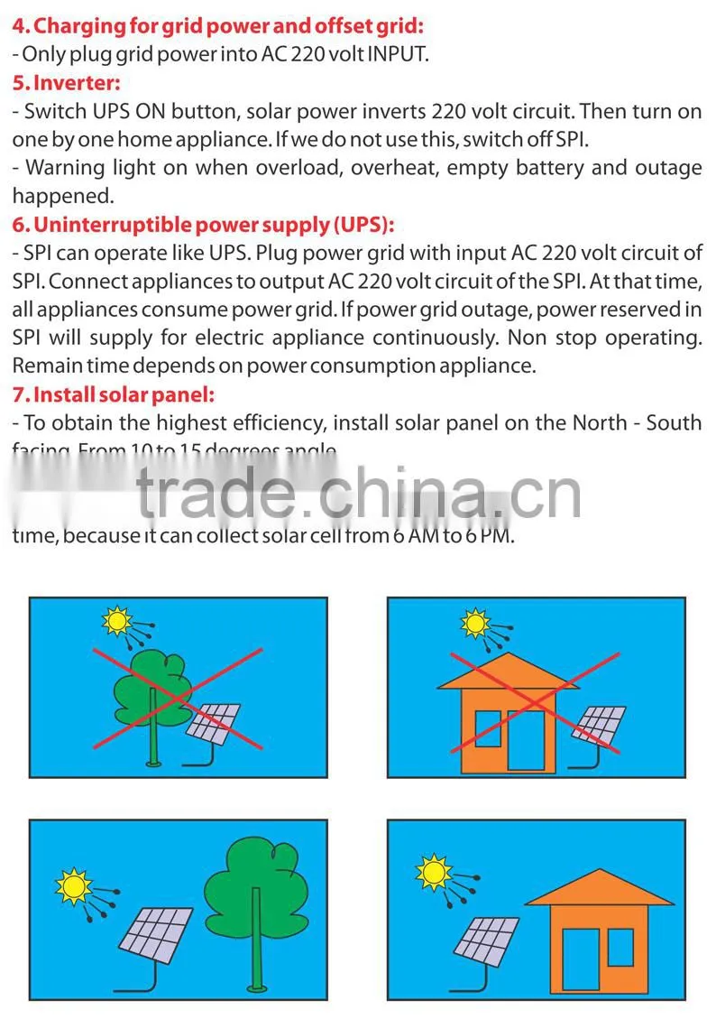 Pure Sine Wave Solar Power/Energy Inverter/ panel SPI-600x