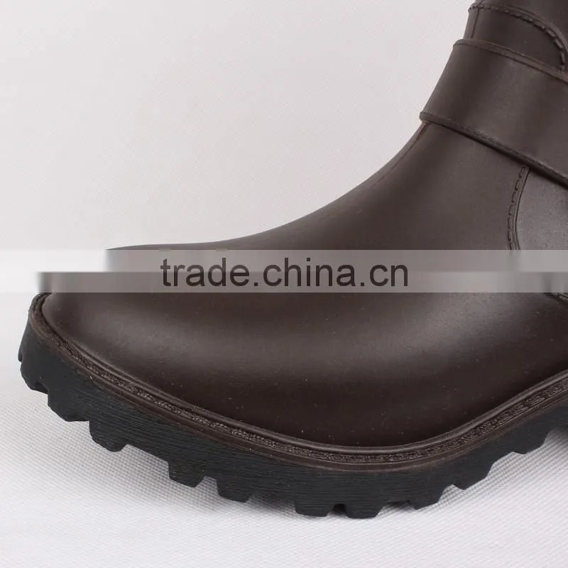 custom made varies cheap waterproof glossy or matte women PVC wellington rain boot with buckle