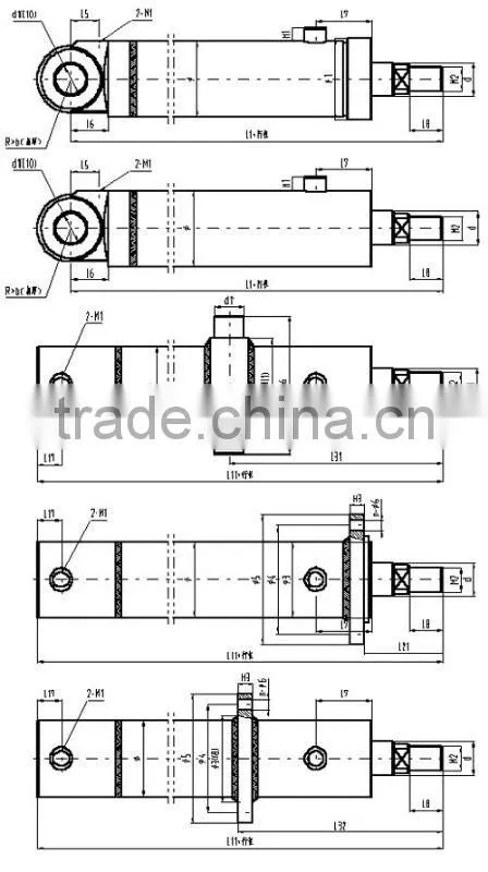 double acting steel lift ram hydrualic cylinder