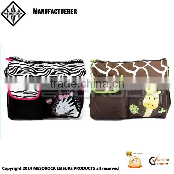 Fashion design wholesale multifunctional cotton custom mommy diaper bag