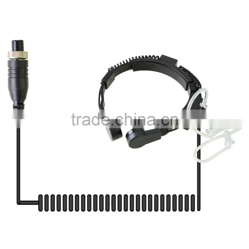 Throat Vibration Mic With Mini Din Finger Ring PTT for Kenwood Two Way Radio