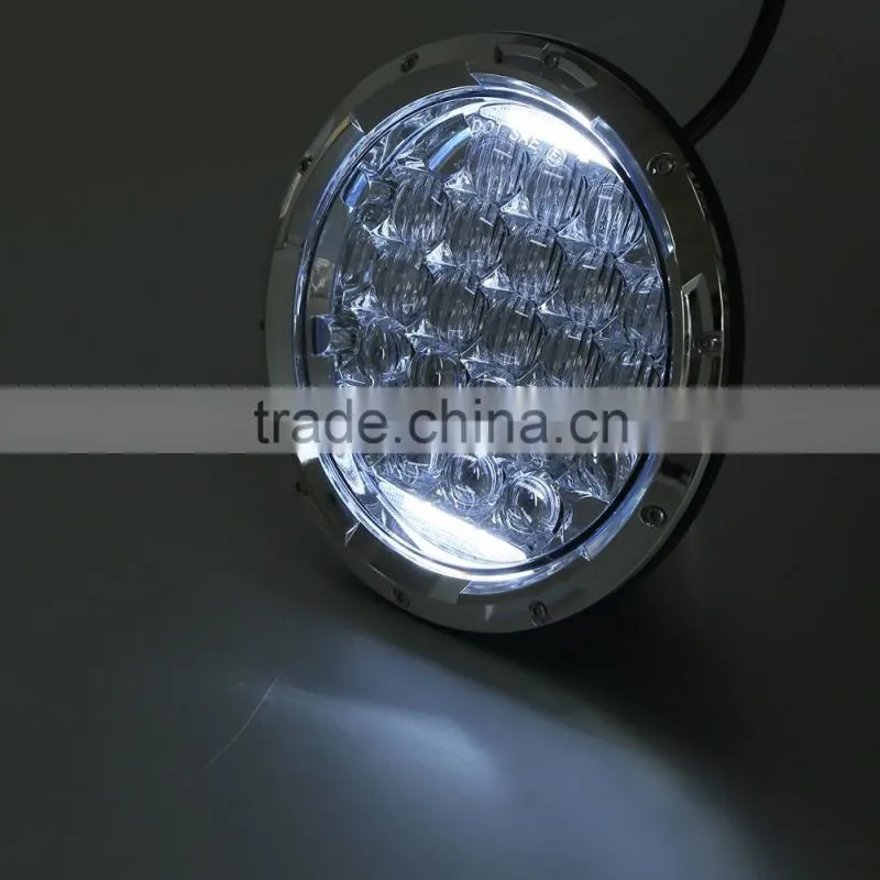 7" Chrome Projector LED Headlight Lamp For Harley FLD Touring Softail 1994-13