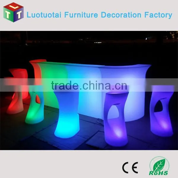 PE plastic led bar furniture /bar counter with ice bin