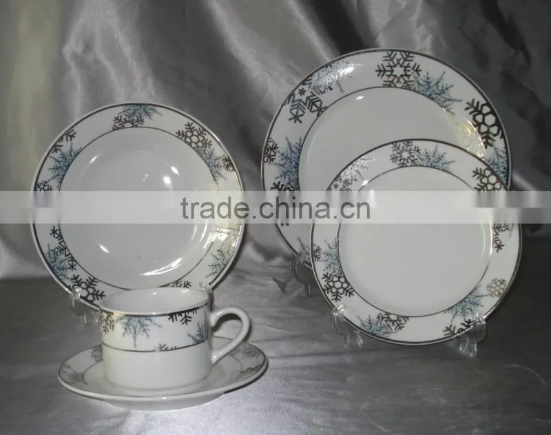 new printing 20pcs ceramic dinner set with decal