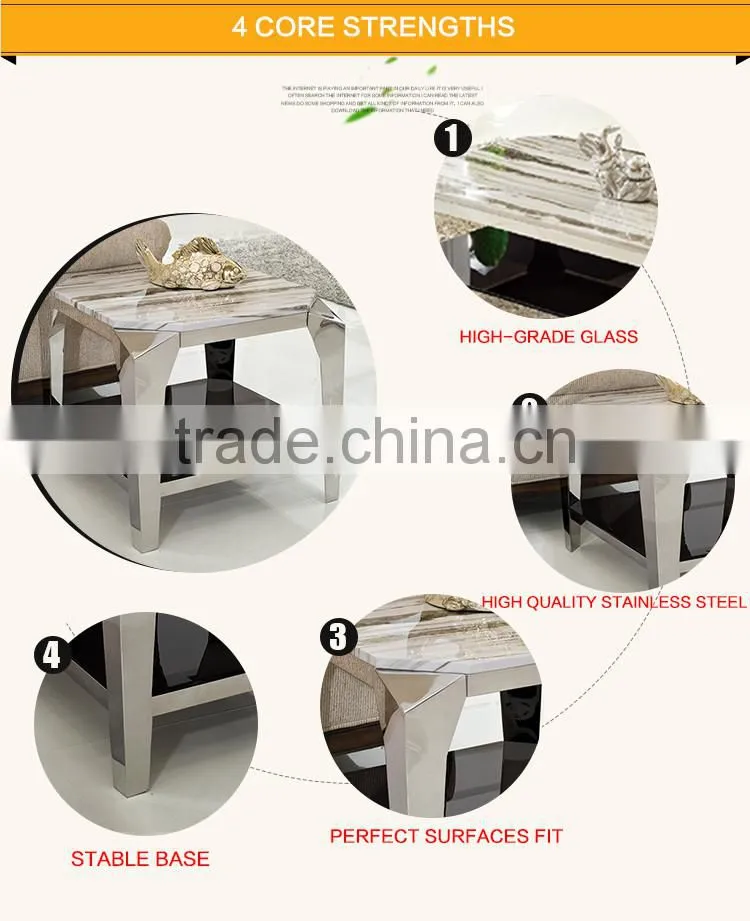 D335 Living Room Funiture Marble Top Modern Side Table