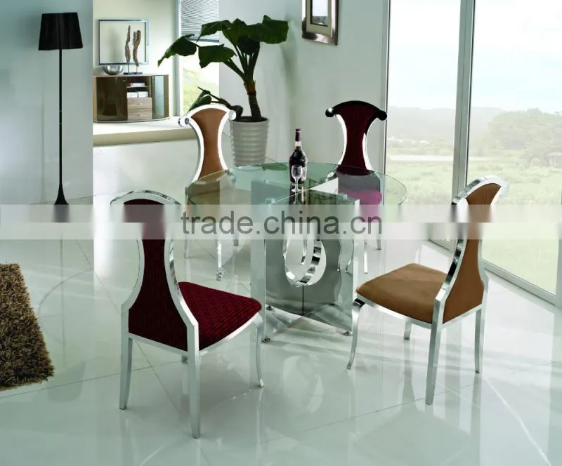 TH315 Home furniture glass top round white dining table