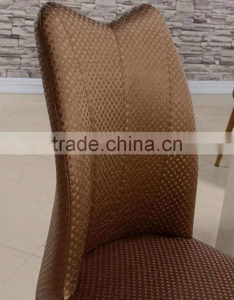 high quality woodgrain stainless steel leather dining chair LQ-QT200