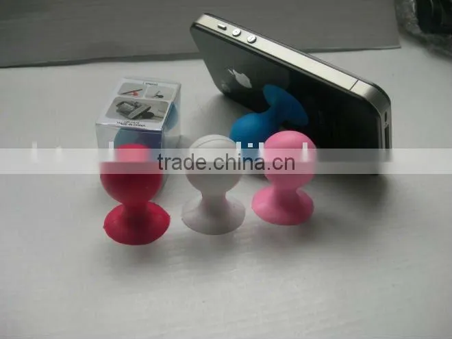 Different colors cute design silicone mobile phone suction stand holder