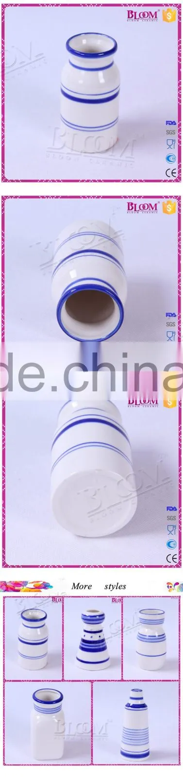 white small ceramic milk bottle unique shape vases