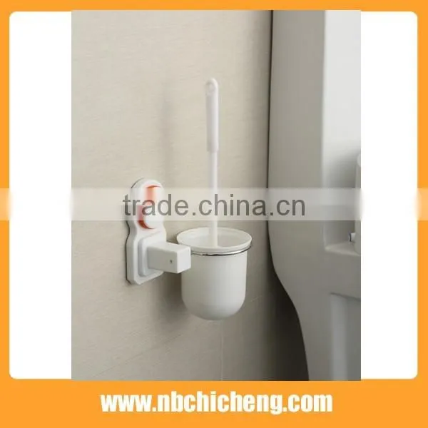 High quality wall mounted toilet brush set plastic toilet brush holder