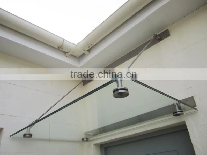 High Quality Stainless Steel Glass Canopy Fittings / Rain Shelter Systems/carport awnings