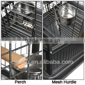Metal Parrot Cage Bird Finch Cage Cockatiel Parakeet Ladder White/Black Iron House