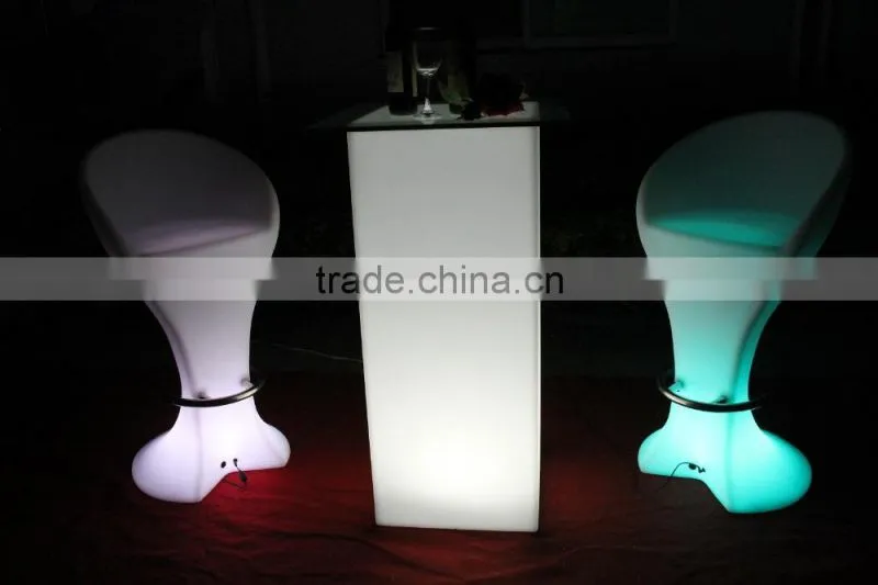 fashionable night club led table and chairs, rechargeable battery illuminated led furniture