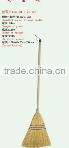 SHORT WOOD HANDLE CORN BROOM
