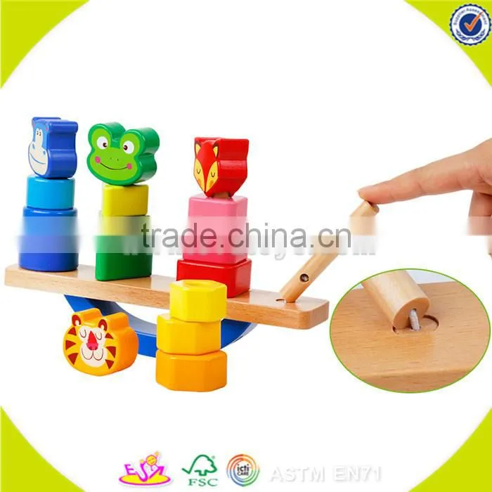 wholesale top sale wooden cube balance toy for kids cheap wooden cube balance toy DIY colorful wooden cube balance toy W11F048