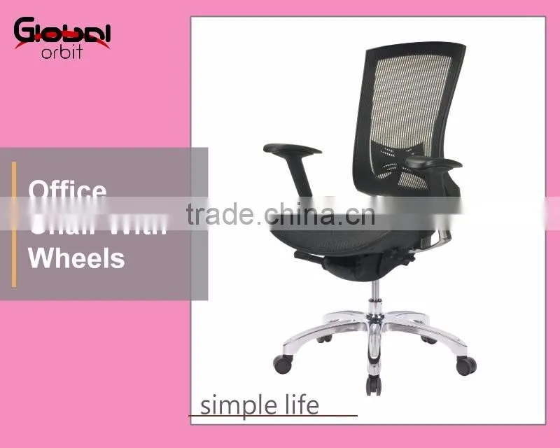 2016 Hot selling mobile office computer chair with fabric adjustable backrest