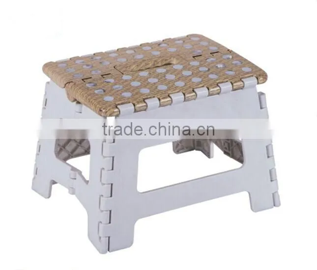 high quality grain patterns portable folding stool with water printing /plastic folding stool
