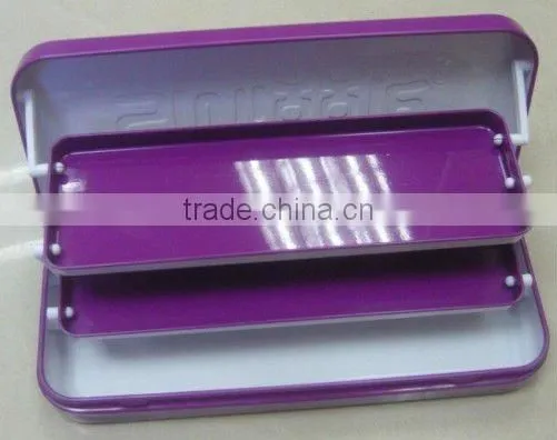 6 Piece Metal Pencil Box with tray
